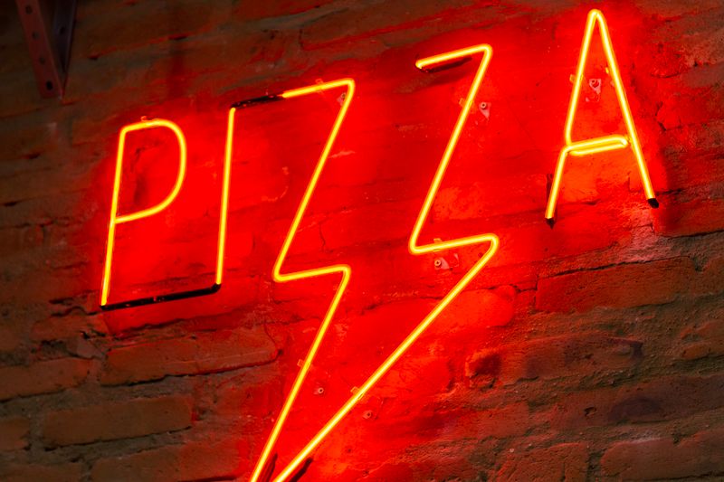 Pizza factory restaurant team working together